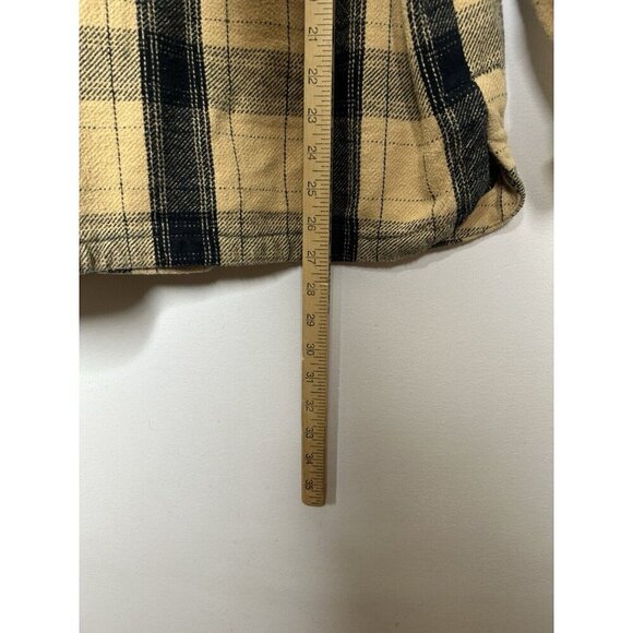 Lucky Brand Shirt Jacket Women's Black Tan Button Plaid Pockets Shacket Small S - Picture 8 of 10